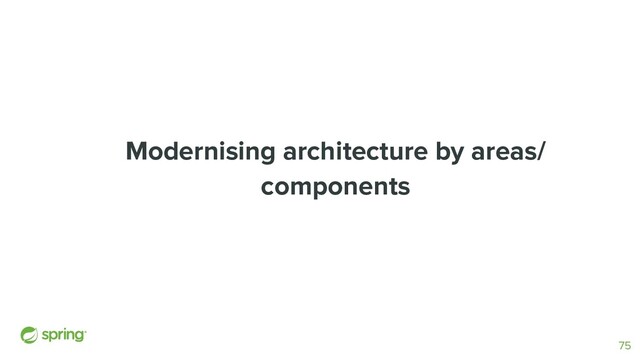 Modernising architecture by areas/
components
75
