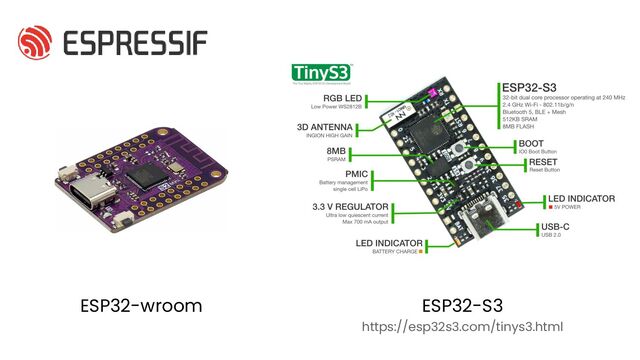 ESP32-wroom ESP32-S3
https://esp32s3.com/tinys3.html
