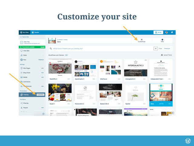 Customize your site
