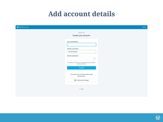 Add account details
