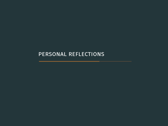 personal reflections
