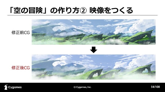 修正前CG
修正後CG
「空の冒険」の作り方② 映像をつくる
