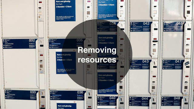 Removing
resources
