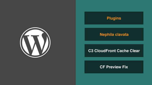 CF Preview Fix
C3 CloudFront Cache Clear
Nephila clavata
Plugins
