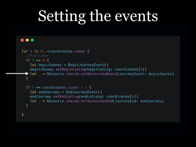 Setting the events
