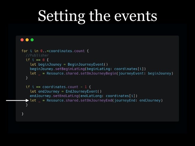 Setting the events
