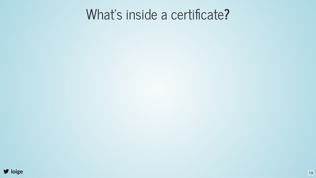 What's inside a certiﬁcate?
loige 13
