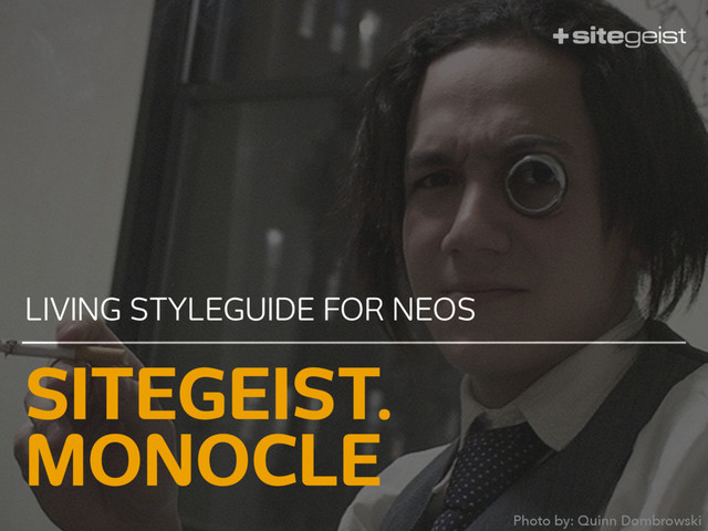 SITEGEIST.
MONOCLE
LIVING STYLEGUIDE FOR NEOS
Photo by: Quinn Dombrowski
