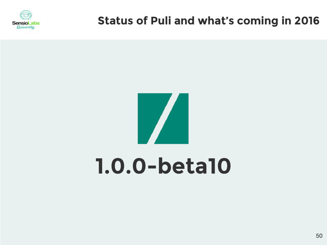 1.0.0-beta10
Status of Puli and what’s coming in 2016
