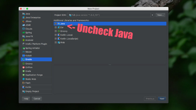 <- Uncheck Java
