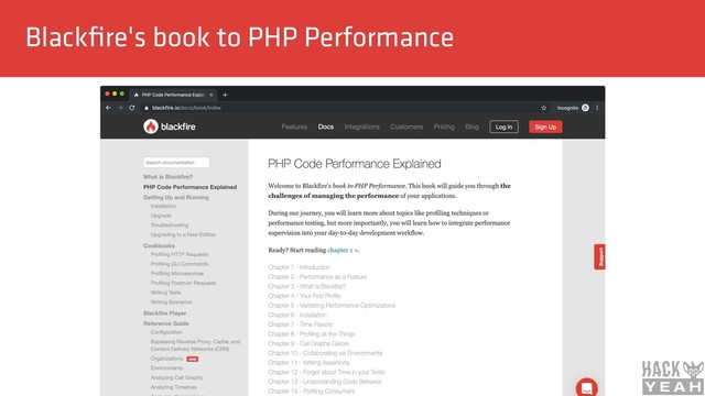 Blackﬁre's book to PHP Performance
