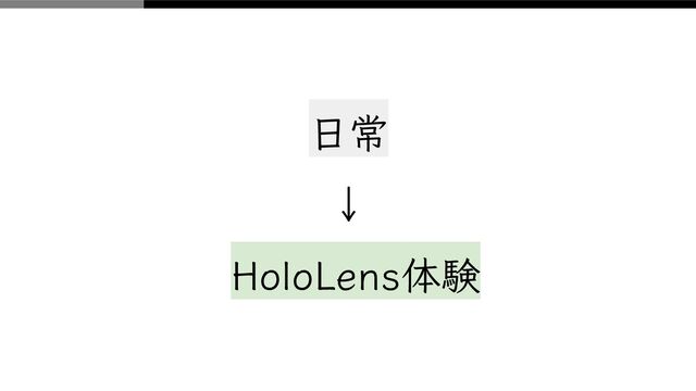 日常
↓
HoloLens体験
