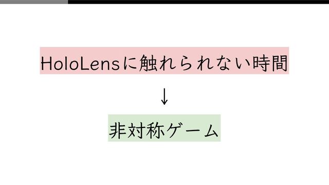 HoloLensに触れられない時間
↓
非対称ゲーム
