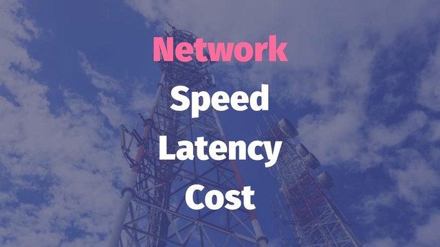 Network
Speed
Latency
Cost
