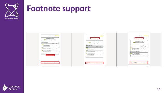 20
Footnote support
