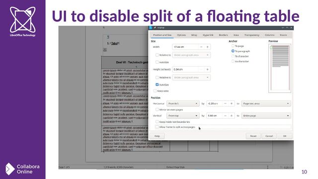 10
UI to disable split of a floating table
