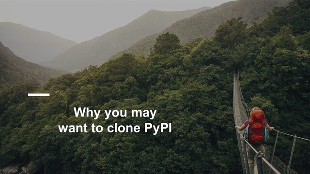 Why you may
want to clone PyPI
