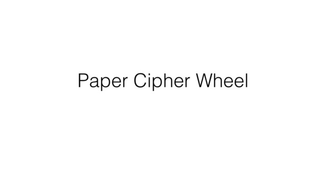 Paper Cipher Wheel
