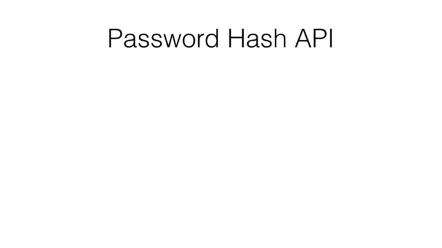 Password Hash API
