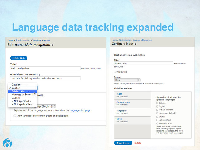 Language data tracking expanded
