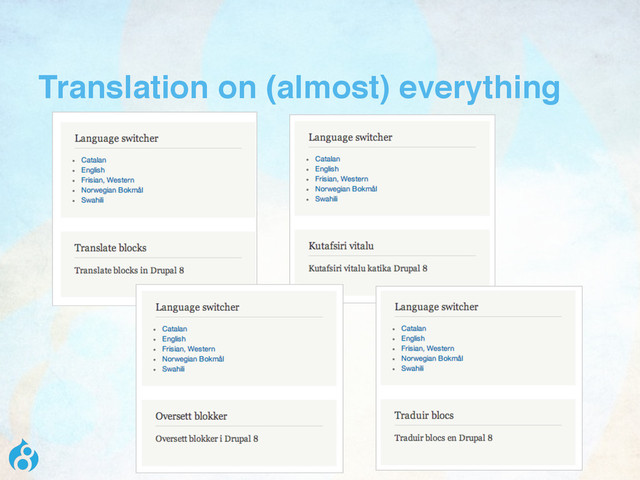 Translation on (almost) everything
