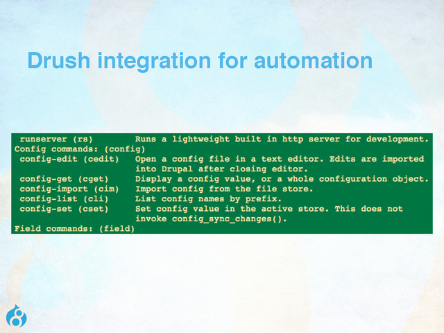 Drush integration for automation
