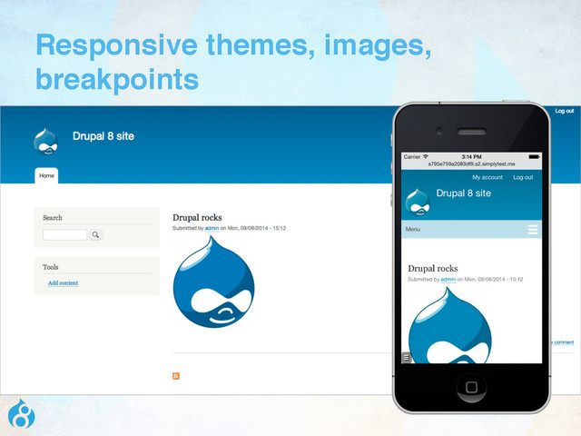 Responsive themes, images,
breakpoints

