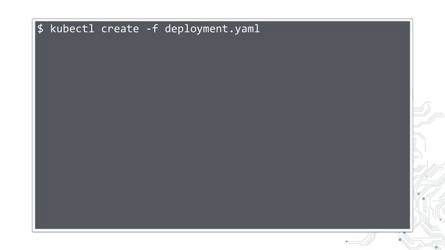 $ kubectl create -f deployment.yaml
