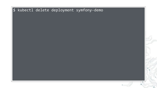 $ kubectl delete deployment symfony-demo
