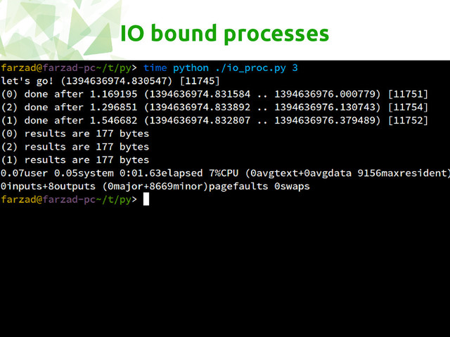 IO bound processes
