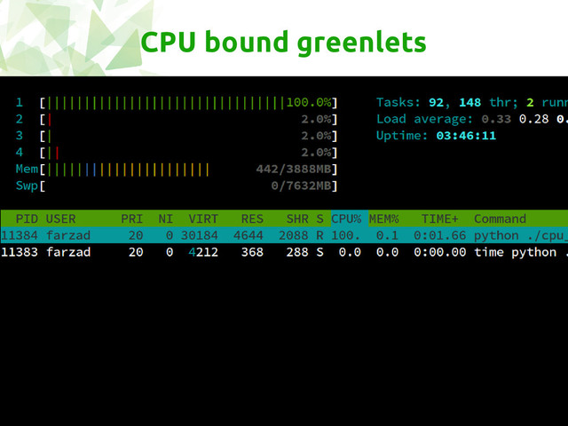 CPU bound greenlets
