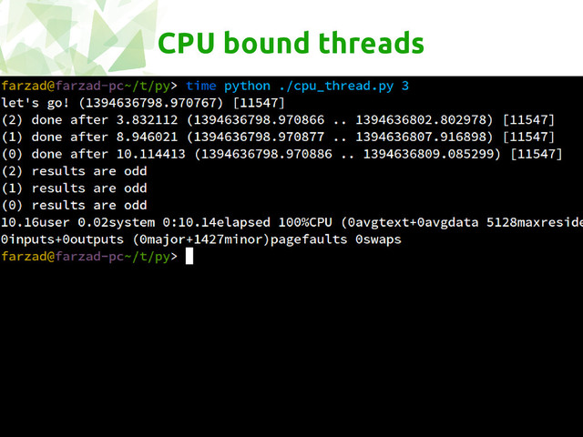 CPU bound threads

