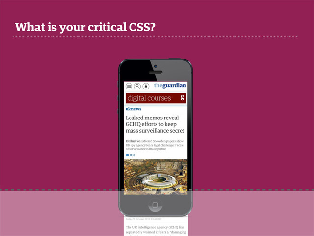 What is your critical CSS?
