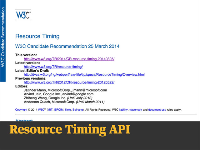 Resource Timing API
