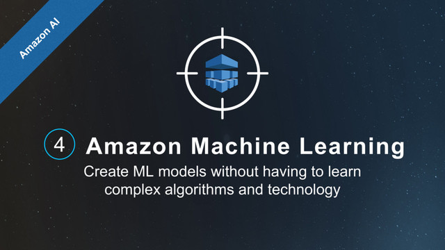 Amazon Machine Learning
Create ML models without having to learn
complex algorithms and technology
4

