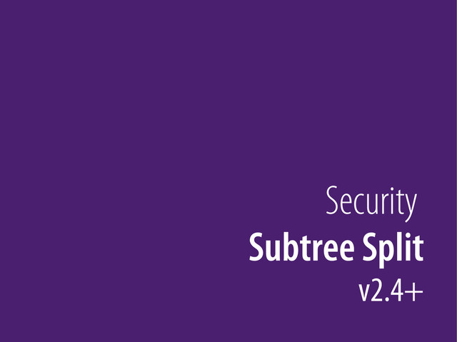Bernhard Schussek @webmozart 37/89
Security
Subtree Split
v2.4+
