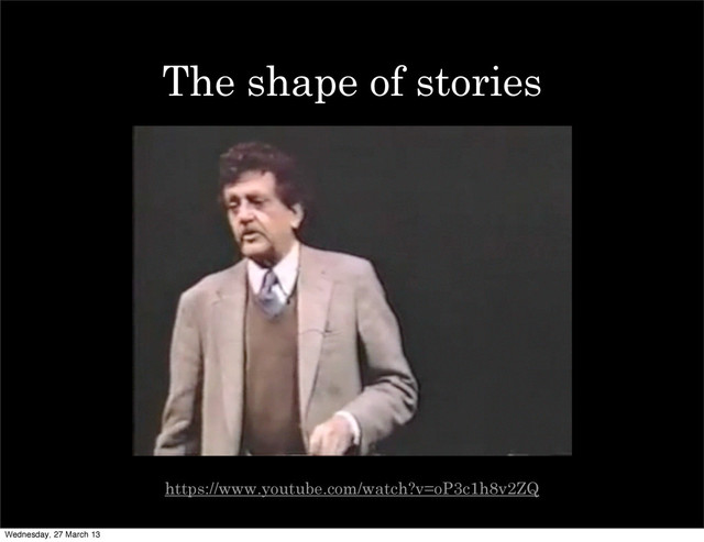 https://www.youtube.com/watch?v=oP3c1h8v2ZQ
The shape of stories
Wednesday, 27 March 13
