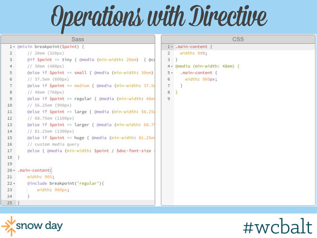 Operations with Directive
#wcbalt
