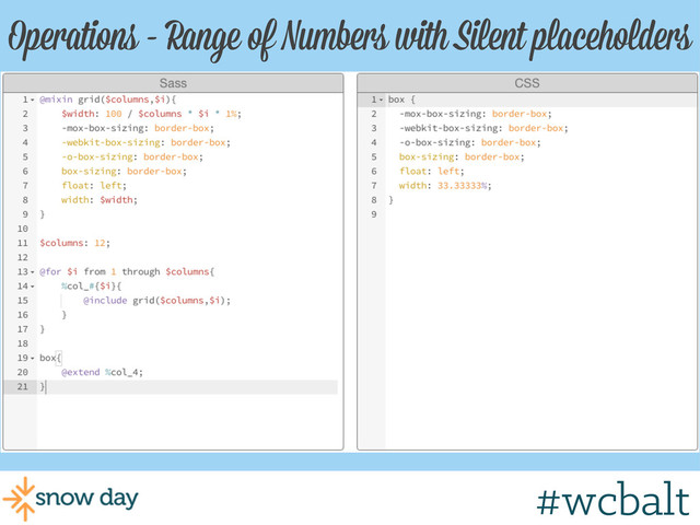 Operations - Range of Numbers with Silent placeholders
#wcgr
#wcbalt
