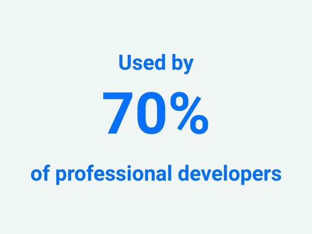 Used by
70%
of professional developers
