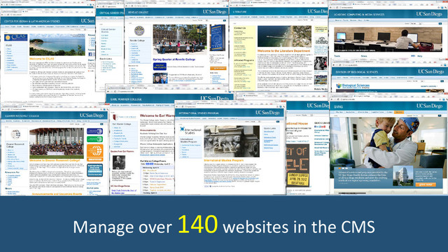 Manage over 140 websites in the CMS
