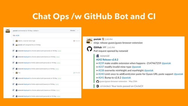 Chat Ops /w GitHub Bot and CI
