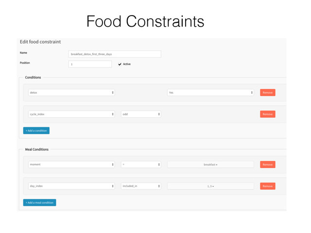 Food Constraints
