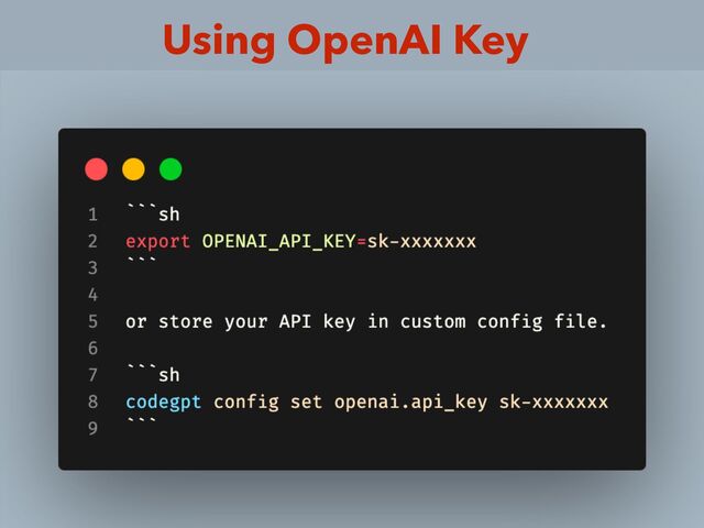 Using OpenAI Key
