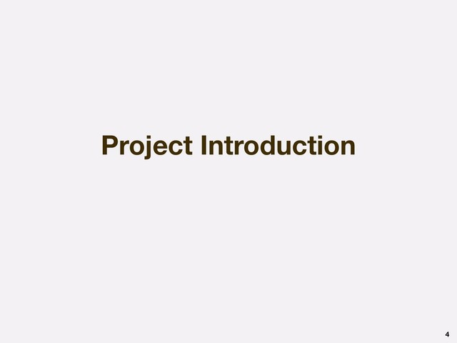 Project Introduction
4
