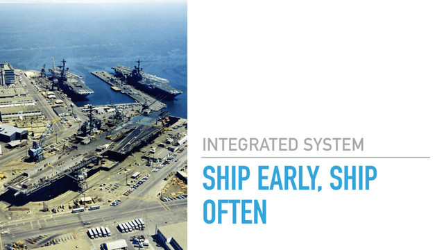 SHIP EARLY, SHIP
OFTEN
INTEGRATED SYSTEM
