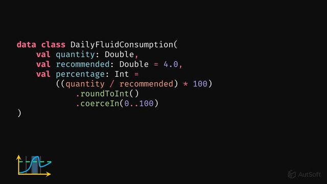 data class DailyFluidConsumption(
val quantity: Double,
val recommended: Double = 4.0,
val percentage: Int =
((quantity / recommended) * 100)
.roundToInt()
.coerceIn(0..100)
)
