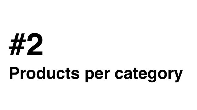 #2
Products per category

