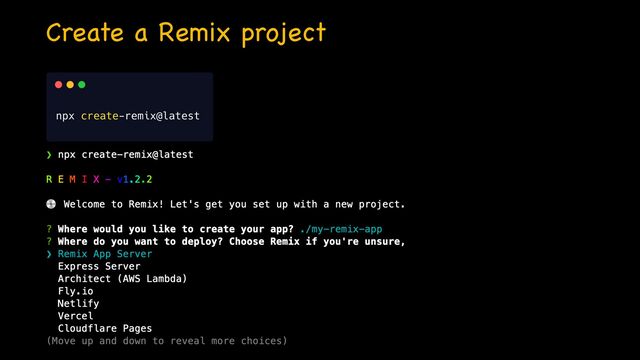 Create a Remix project
